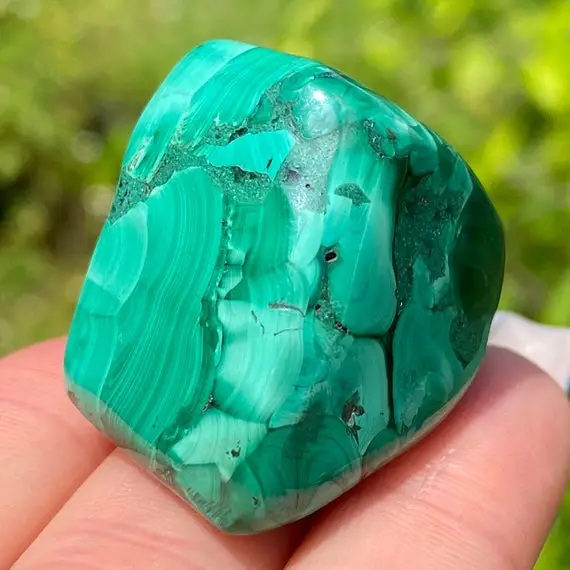 Large Malachite Tumbled, Malachite, Malachite Tumbled Stone, Malachite Tumble Stone, Malachite Crystal, (large)