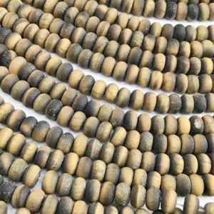 Shop Tiger Eye Rondelle Beads! Matte Tiger Eye Rondelle Beads,Gemstone Loose Beads 6mm 8mm | Natural genuine rondelle Tiger Eye beads for beading and jewelry making.  #jewelry #beads #beadedjewelry #diyjewelry #jewelrymaking #beadstore #beading #affiliate #ad