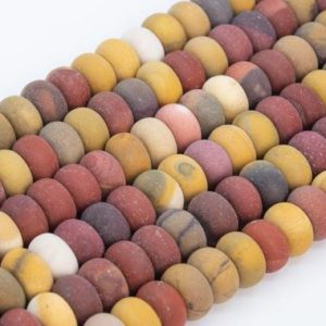Shop Mookaite Jasper Rondelle Beads! Genuine Natural Matte Multicolor Mookaite Loose Beads Rondelle Shape 10x6mm | Natural genuine rondelle Mookaite Jasper beads for beading and jewelry making.  #jewelry #beads #beadedjewelry #diyjewelry #jewelrymaking #beadstore #beading #affiliate #ad