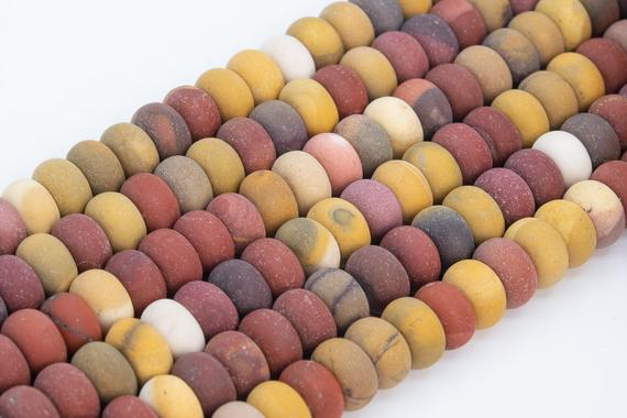 Genuine Natural Matte Multicolor Mookaite Loose Beads Rondelle Shape 10x6mm