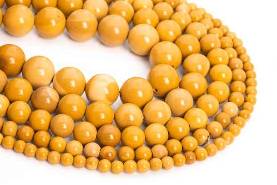 Genuine Natural Yellow Mookaite Loose Beads Round Shape 6mm 8mm 10mm