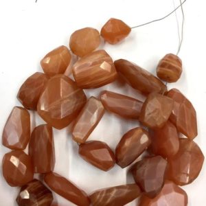 Shop Moonstone Chip & Nugget Beads! Natural Peach Moonstone Nugget Beads Moonstone Faceted Nuggets Shape Beads Moonstone Fancy Nuggets Shape beads Moonstone Gemstone Beads | Natural genuine chip Moonstone beads for beading and jewelry making.  #jewelry #beads #beadedjewelry #diyjewelry #jewelrymaking #beadstore #beading #affiliate #ad