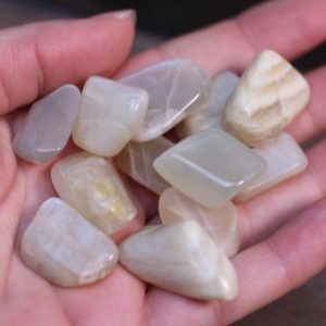 Shop Tumbled Moonstone Crystals & Pocket Stones! Moonstone 0.75 inch + Tumbled T33 | Natural genuine stones & crystals in various shapes & sizes. Buy raw cut, tumbled, or polished gemstones for making jewelry or crystal healing energy vibration raising reiki stones. #crystals #gemstones #crystalhealing #crystalsandgemstones #energyhealing #affiliate #ad