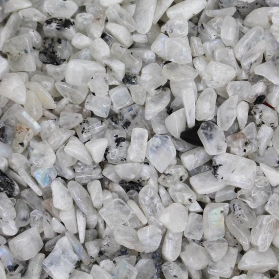Moonstone Stone Tumbled Crystal Chips, Choose Amount