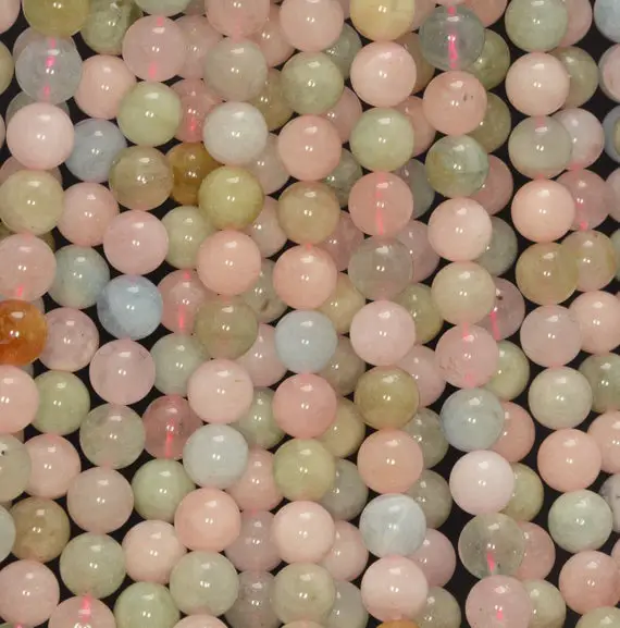 8mm Genuine Morganite Gemstone Grade Aa Round Loose Beads 15.5 Inch Full Strand Bulk Lot 1,2,6,12,50 (80009865-a183)