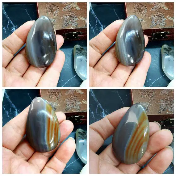Picture Agate Pendant India Agate Moss Agate Smooth Nugget Landscape Agate