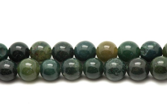 4pc - Perles De Pierre - Agate Mousse Boules 12mm - 4558550018021