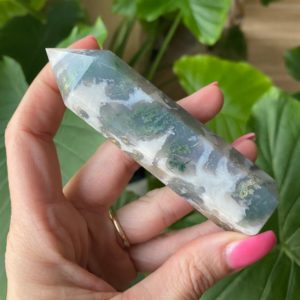 Moss agate tower, prosperity, wealth, calming | Natural genuine stones & crystals in various shapes & sizes. Buy raw cut, tumbled, or polished gemstones for making jewelry or crystal healing energy vibration raising reiki stones. #crystals #gemstones #crystalhealing #crystalsandgemstones #energyhealing #affiliate #ad
