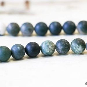 Shop Moss Agate Round Beads! M-S/ Matte Moss Agate 10mm/ 8mm/ 6mm Round Beads 15.5" strand Dark Green Agate Matte Finished gemstone Beads For Jewelry Making | Natural genuine round Moss Agate beads for beading and jewelry making.  #jewelry #beads #beadedjewelry #diyjewelry #jewelrymaking #beadstore #beading #affiliate #ad