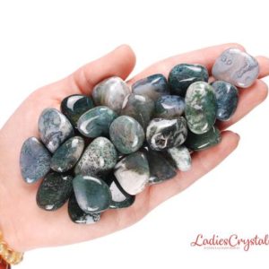 Shop Tumbled Moss Agate Crystals & Pocket Stones! Moss Agate Tumbled Stone, Moss Agate, Tumbled Stones, Agate, Agate Stones, Agate Crystals, Gemstones, Rocks, Gifts, Stones, Crystals, Zodiac | Natural genuine stones & crystals in various shapes & sizes. Buy raw cut, tumbled, or polished gemstones for making jewelry or crystal healing energy vibration raising reiki stones. #crystals #gemstones #crystalhealing #crystalsandgemstones #energyhealing #affiliate #ad