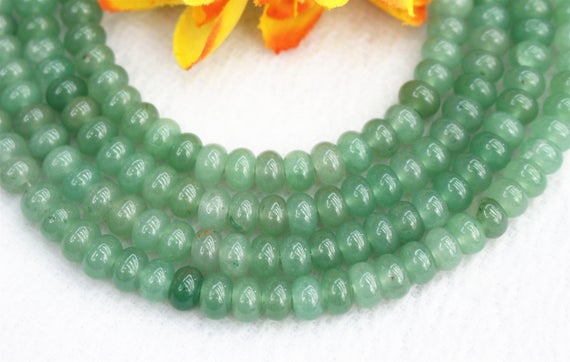 Natura Green Aventurine Rondelle Beads 4x6mm 5x8mm Green Aventurine Beads Wholesale,beads Supply 15" Strand