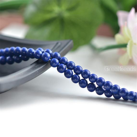 Natural Azurite Beads Pure Royal Blue Beads 4mm-10mm Smooth Polished Round 15 Inch Strand Ll33