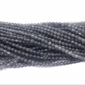 Shop Iolite Round Beads! Natural Iolite 4mm Round Genuine Grade A Loose Beads 15 inch Jewelry Supply Bracelet Necklace Material Support Wholesale | Natural genuine round Iolite beads for beading and jewelry making.  #jewelry #beads #beadedjewelry #diyjewelry #jewelrymaking #beadstore #beading #affiliate #ad