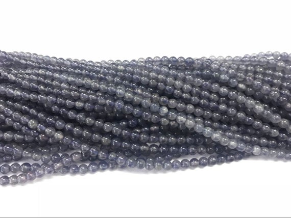 Natural Iolite 4mm Round Genuine Grade A Loose Beads 15 Inch Jewelry Supply Bracelet Necklace Material Support Wholesale