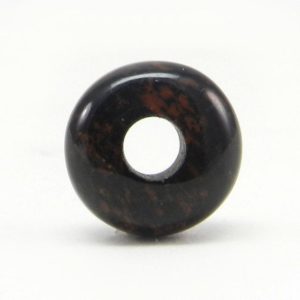 Natural mahogany obsidian european charm 14 x 8 x 4.5 mm roundel smooth universal large hole big hole beads for making bracelet | Natural genuine rondelle Mahogany Obsidian beads for beading and jewelry making.  #jewelry #beads #beadedjewelry #diyjewelry #jewelrymaking #beadstore #beading #affiliate #ad