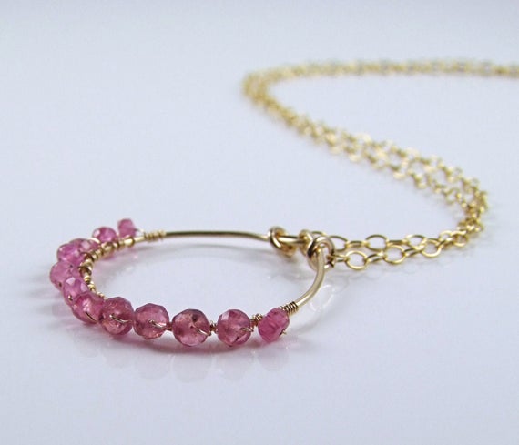 Natural Pink Sapphire Necklace - N405