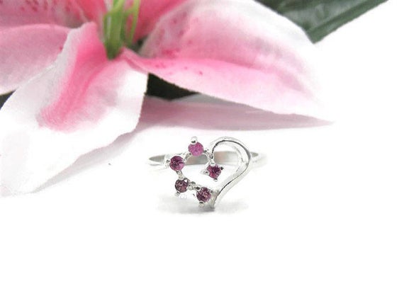 Natural Pink Sapphire Ring - Sapphire Promise Ring - Sterling Silver Pink Sapphire Ring - Natural Pink Gemstone Ring - September Birthstone