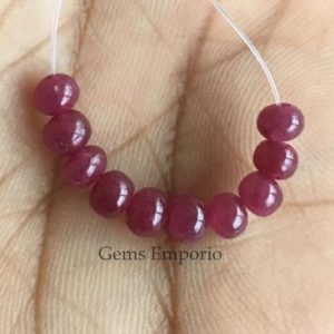 Shop Ruby Rondelle Beads! Natural Ruby 4.5 mm Round Rondelle Smooth Beads. Fine Quality. Loose Beads, Price Per 1 Bead. | Natural genuine rondelle Ruby beads for beading and jewelry making.  #jewelry #beads #beadedjewelry #diyjewelry #jewelrymaking #beadstore #beading #affiliate #ad