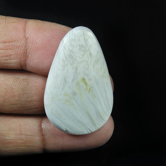 Natural Scolecite Cabochon, Loose Gemstone, White Scolecite Cabochon, White Scolecite Loose Stone Gift For Women,she,mother 30 Cts. Mi17-07