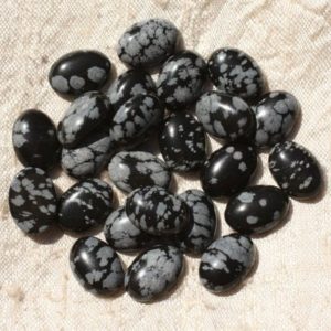 1pc – Cabochon Pierre – Obsidienne Flocon de Neige Mouchetée Ovale 14x10mm Gris Noir – 4558550006677 | Natural genuine stones & crystals in various shapes & sizes. Buy raw cut, tumbled, or polished gemstones for making jewelry or crystal healing energy vibration raising reiki stones. #crystals #gemstones #crystalhealing #crystalsandgemstones #energyhealing #affiliate #ad
