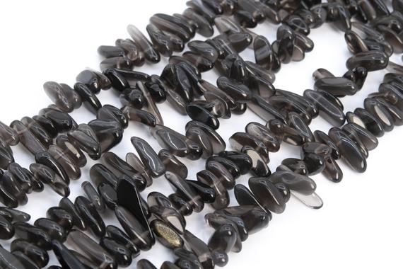 Genuine Natural Transparent Brown Obsidian Loose Beads Stick Pebble Chip Shape 12-24x3-5mm