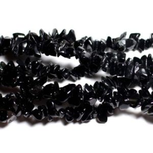 Shop Obsidian Chip & Nugget Beads! Wire 89cm 280pc env – stone beads – Obsidian rock Chips 5-10mm | Natural genuine chip Obsidian beads for beading and jewelry making.  #jewelry #beads #beadedjewelry #diyjewelry #jewelrymaking #beadstore #beading #affiliate #ad