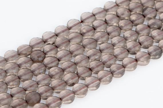 Genuine Natural Transparent Brown Obsidian Loose Beads Grade A Faceted Flat Round Button Shape 4mm