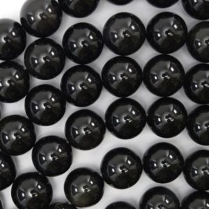 Natural Rainbow Black Obsidian Round Beads 15" Strand 3mm 4mm 6mm 8mm 10mm 12mm | Natural genuine beads Gemstone beads for beading and jewelry making.  #jewelry #beads #beadedjewelry #diyjewelry #jewelrymaking #beadstore #beading #affiliate #ad