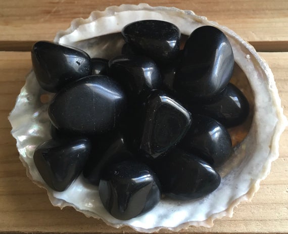 Black Obsidian Gemstone Small Tumbled Stone, Spiritual Stone, Healing Stone, Healing Crystal, Chakra