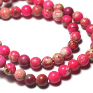 Shop Ocean Jasper Bead Shapes! 10pc – Perles de Pierre – Jaspe Sédimentaire Boules 6mm Rose Fluo – 8741140028593 | Natural genuine other-shape Ocean Jasper beads for beading and jewelry making.  #jewelry #beads #beadedjewelry #diyjewelry #jewelrymaking #beadstore #beading #affiliate #ad
