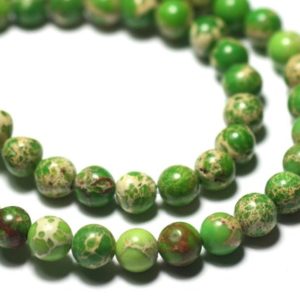 Shop Ocean Jasper Bead Shapes! 10pc – Perles de Pierre – Jaspe Sédimentaire Boules 6mm Vert Pomme – 8741140028654 | Natural genuine other-shape Ocean Jasper beads for beading and jewelry making.  #jewelry #beads #beadedjewelry #diyjewelry #jewelrymaking #beadstore #beading #affiliate #ad