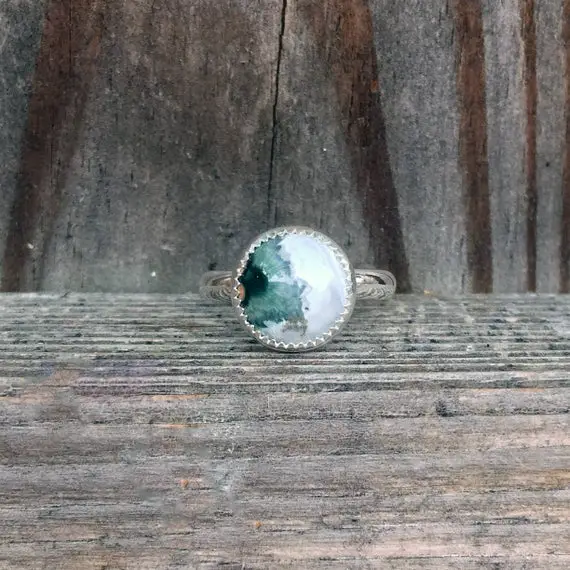 Ocean Jasper Ring - Ocean Jasper - Sterling Silver - Gemstone Ring - White - Green - Ooak - One Of A Kind - Jasper Ring - Green Ring - Rings