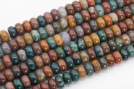 Genuine Natural Multicolor Ocean Jasper Loose Beads Rondelle Shape 10x6mm