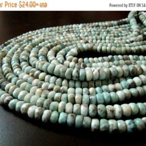 Shop Larimar Faceted Beads! Natural Larimar Rondelle faceted beads Strand 7.5 inches Long Genuine gemstone Beads For Jewelry making sold per strand Wholesale Prices | Natural genuine faceted Larimar beads for beading and jewelry making.  #jewelry #beads #beadedjewelry #diyjewelry #jewelrymaking #beadstore #beading #affiliate #ad