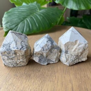 Shop Howlite Stones & Crystals! One White howlite point | Natural genuine stones & crystals in various shapes & sizes. Buy raw cut, tumbled, or polished gemstones for making jewelry or crystal healing energy vibration raising reiki stones. #crystals #gemstones #crystalhealing #crystalsandgemstones #energyhealing #affiliate #ad