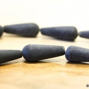 Shop Onyx Bead Shapes! M/ Matte Black Onyx 9x22mm Smooth Teardrop loose beads 15.5" strand Dyed Black Onyx beads Matte finished For jewelry making | Natural genuine other-shape Onyx beads for beading and jewelry making.  #jewelry #beads #beadedjewelry #diyjewelry #jewelrymaking #beadstore #beading #affiliate #ad