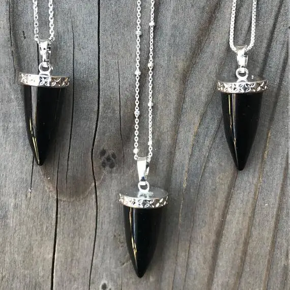 Onyx; Onyx Pendant; Onyx Necklace; Black Onyx; Healing Stone; Chakra Jewelry; Sterling Silver