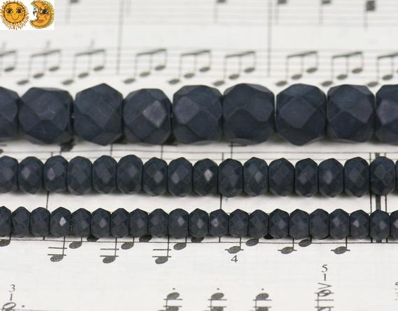 Black Onyx Matte Faceted (64 Faces)  Rondelle Beads,spacer Beads,natural,frosted Beads,4x6mm 5x8mm 6x10mm For Choice,15" Full Strand