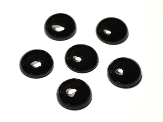1pc - Cabochon Stone - Onyx Black Round 15mm - 4558550032058