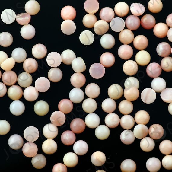 Pink Opal Cabochon 4mm Round - Per Stone