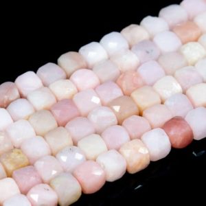 Shop Opal Beads! Genuine Natural Light Pink Opal Loose Beads Grade AAA Faceted Cube Shape 4-5mm | Natural genuine beads Opal beads for beading and jewelry making.  #jewelry #beads #beadedjewelry #diyjewelry #jewelrymaking #beadstore #beading #affiliate #ad