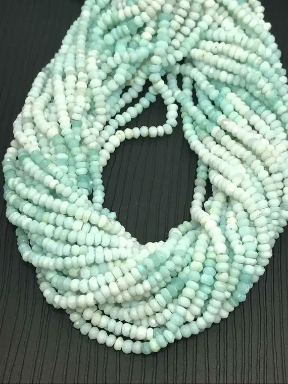 On Sale 3 Mm Peruvian Opal Shaded Micro Faceted Rondelle Beads Strand / Peruvian Opal Bead Strand / Wholesale Opal Beads / Faceted Opal Sale