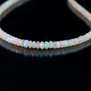 Natural Ethiopian Opal Necklace, Natural Opal Necklace, Opal Beaded Necklace, Fire Opal Jewelry, Opal Rondelle Jewelry, Bridesmaid Jewelry | Natural genuine Opal necklaces. Buy crystal jewelry, handmade handcrafted artisan jewelry for women.  Unique handmade gift ideas. #jewelry #beadednecklaces #beadedjewelry #gift #shopping #handmadejewelry #fashion #style #product #necklaces #affiliate #ad