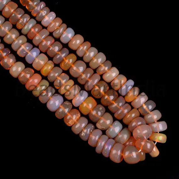 Ethiopian Opal Natural Plain Rondelle 4-8mm Beads, Ethiopian Opal Smooth Rondelle Shape Beads, Ethiopian Opal Plain Bead,ethiopian Opal Bead