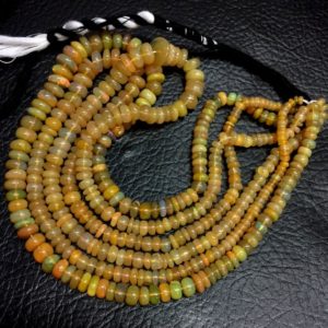 Shop Opal Rondelle Beads! Natural Smooth Ethiopian Opal Rondelle Beads 5-7.5mm Loose Gemstone Beads 16" Strand Top Quality New Arrival | Natural genuine rondelle Opal beads for beading and jewelry making.  #jewelry #beads #beadedjewelry #diyjewelry #jewelrymaking #beadstore #beading #affiliate #ad