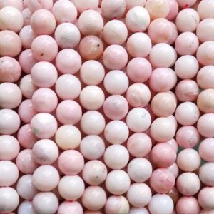 Shop Opal Round Beads! Natural Pink Opal Gemstone Smooth And Round Beads,6mm 8mm 10mm 12mm Pink Opal Beads Wholesale Supply,one strand 15" | Natural genuine round Opal beads for beading and jewelry making.  #jewelry #beads #beadedjewelry #diyjewelry #jewelrymaking #beadstore #beading #affiliate #ad