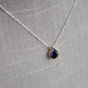 Shop Iolite Jewelry! Pear Shaped Iolite Pendant – 14k Yellow gold and Sterling Silver | Natural genuine Iolite jewelry. Buy crystal jewelry, handmade handcrafted artisan jewelry for women.  Unique handmade gift ideas. #jewelry #beadedjewelry #beadedjewelry #gift #shopping #handmadejewelry #fashion #style #product #jewelry #affiliate #ad