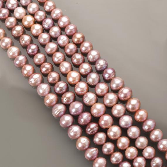 Pink Freshwater Pearl Beads, Round Pearl For Jewelry Making, Gemstone For Wedding Jewelry, Pearl Smooth Round Beads,loose Pearl For Crafting
