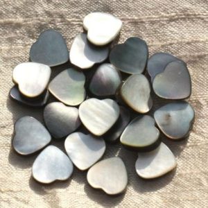 2pc - Perles Nacre Noire Naturelle - Coeurs 12mm 4558550015839 2pc - Perles Nacre Noire Naturelle - Coeurs 12mm 4558550015839