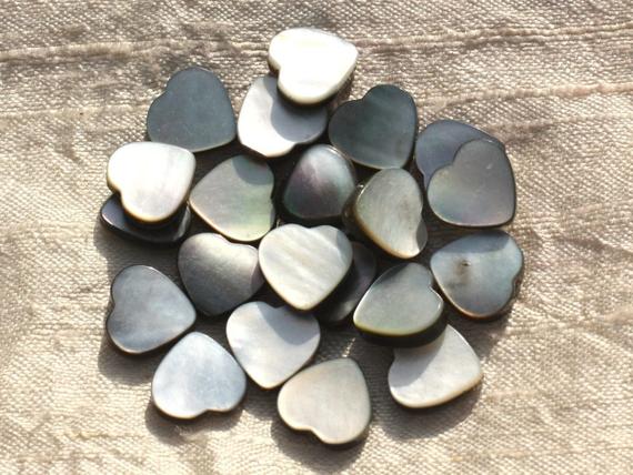 2pc - Perles Nacre Noire Naturelle - Coeurs 12mm 4558550015839 2pc - Perles Nacre Noire Naturelle - Coeurs 12mm 4558550015839